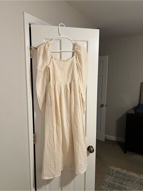Nothing fits but- AOI maternity dress- Midi Dress in eggshell